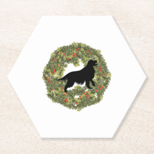 Dessous-de-verre En Papier Shadow Silhouette Golden Retriever Dog in the Wrea