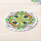 Dessous-de-verre En Papier Shamrock, Leprechauns Saint Patrick's Day (Incliné)
