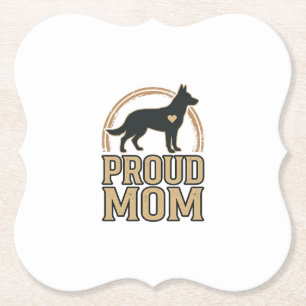 Dessous-de-verre En Papier Silhouette de chien de mère fière Design vectoriel