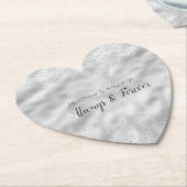 Dessous-de-verre En Papier Silver Glam Sparkle Confetti (Incliné)