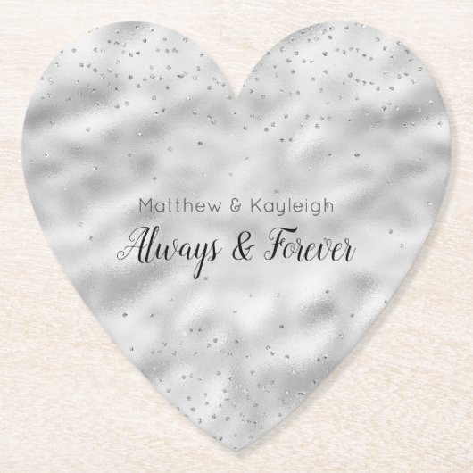 Dessous-de-verre En Papier Silver Glam Sparkle Confetti (Devant)