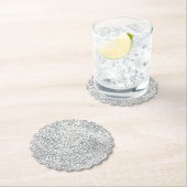 Dessous-de-verre En Papier Silver Grey Faux Parties scintillant Motif chic (En situation)