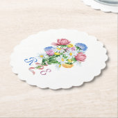 Dessous-de-verre En Papier Simple Garden Spring Daisy Wildflower Minimal (Incliné)