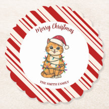 Simple modern merry christmas kitten CatMAS patter