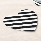 Dessous-de-verre En Papier Simples rayures noir et blanc | (Incliné)