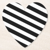 Dessous-de-verre En Papier Simples rayures noir et blanc | (Devant)