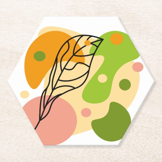 Dessous-de-verre En Papier Sites abstraits intéressants avec feuilles (Devant)