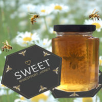 Six Queen Bee HEXAGON Honey avec coeur Promotions
