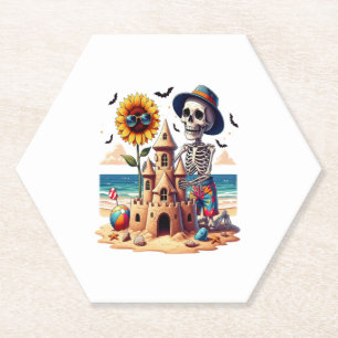 Dessous-de-verre En Papier Skeleton cool à la plage