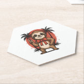 Dessous-de-verre En Papier Sloth Summer Beach Rocking (Incliné)