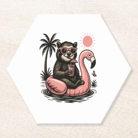 Dessous-de-verre En Papier Sloth Team Sloth Randonnée Camping (Devant)