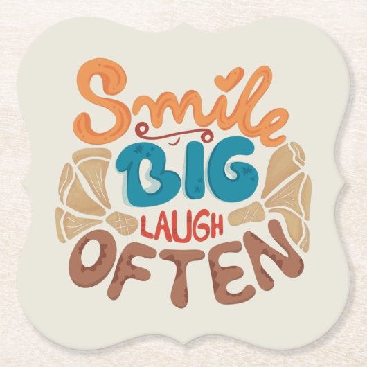 Dessous-de-verre En Papier Smile Big Laugh Souvent : Joyeux (Devant)