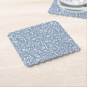 Dessous-de-verre En Papier Smokey Blue avec des notes de musique dansantes