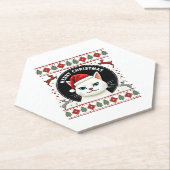 Dessous-de-verre En Papier Smudge Cat Ugly Christmas Sweater (3) (Incliné)