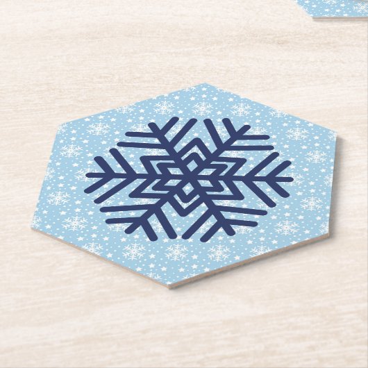 Dessous-de-verre En Papier Snowflake Absorbent Christmas (Incliné)