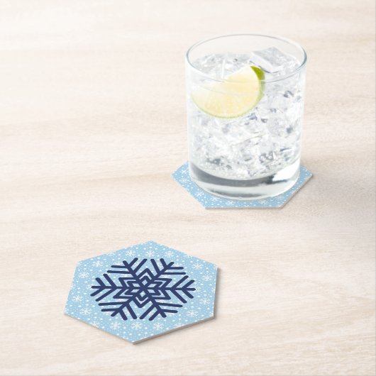 Dessous-de-verre En Papier Snowflake Absorbent Christmas (En situation)