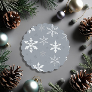 Dessous-de-verre En Papier Snowflakes gris décoratif Noël motif