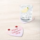 Dessous-de-verre En Papier Soft Pastel Heureuse Sainte-Valentin Red Roses Par (En situation)