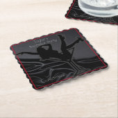 Dessous-de-verre En Papier Soirée de célibataire en satin noir (Incliné)