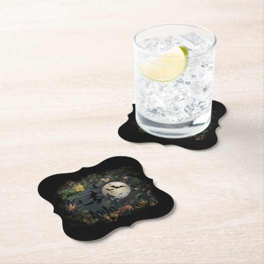 Dessous-de-verre En Papier Soirée de Witch (En situation)