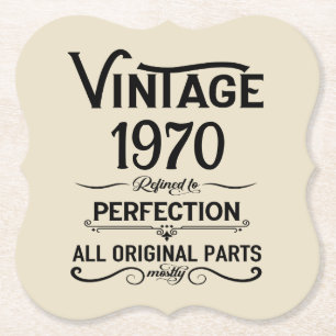 Dessous-de-verre En Papier Soirée personnalisée vintage de 55 ans
