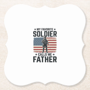 Dessous-de-verre En Papier Soldat Patriotique Père Chemise Vintage Vector Des