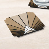 Dessous-de-verre En Papier Soleil Art déco bronzé (Incliné)
