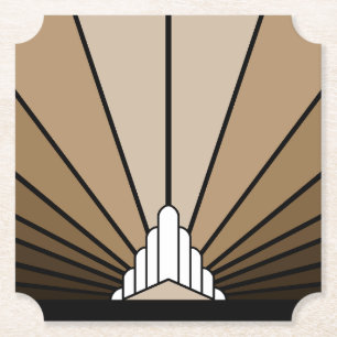 Dessous-de-verre En Papier Soleil Art déco bronzé