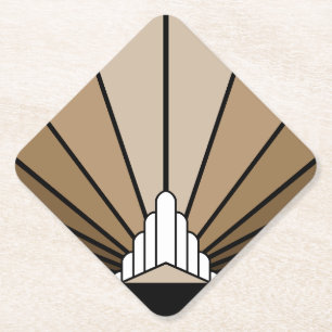 Dessous-de-verre En Papier Soleil Art déco bronzé