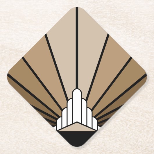 Dessous-de-verre En Papier Soleil Art déco bronzé (Devant)