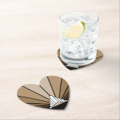 Dessous-de-verre En Papier Soleil Art déco bronzé (En situation)