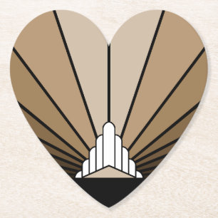 Dessous-de-verre En Papier Soleil Art déco bronzé