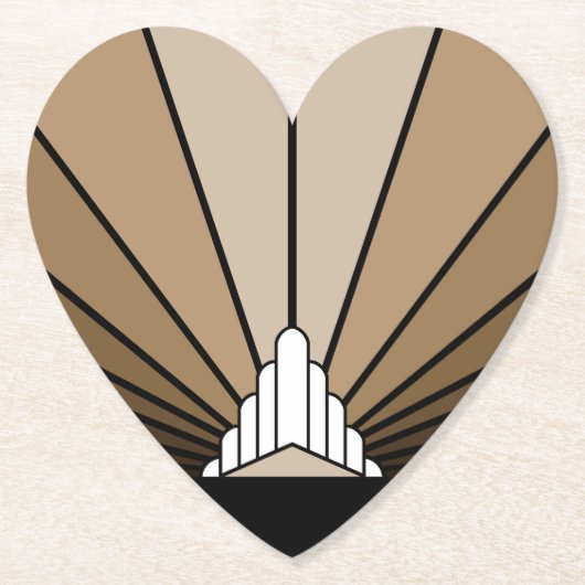 Dessous-de-verre En Papier Soleil Art déco bronzé (Devant)