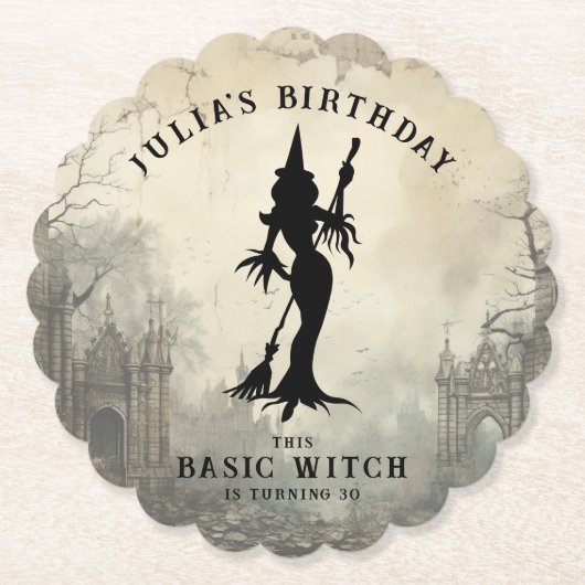 Dessous-de-verre En Papier Sorcière de base Femmes modernes Halloween (Devant)
