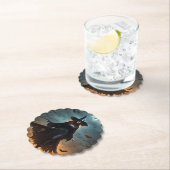 Dessous-de-verre En Papier Sorcière d'Halloween effrayante, (En situation)