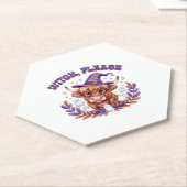 Dessous-de-verre En Papier Sorcière S'Il Vous Plaît Highland Vache Halloween (Incliné)