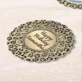 Dessous-de-verre En Papier Sous-main en papier imprimé léopard pailleté Gold (Incliné)