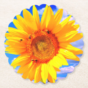 Dessous-de-verre En Papier Sous-verres en papier avec tournesol