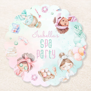 Dessous-de-verre En Papier Spa party Pamper party pastel Anniversaire