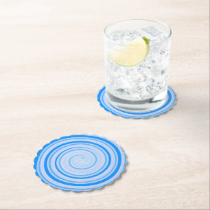 Dessous-de-verre En Papier spirale blanche et bleue