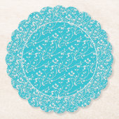 Dessous-de-verre En Papier Spray Floral, Style Aqua Blanc 6 (Devant)