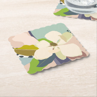 Dessous-de-verre En Papier Spring Magnolia Color Blocks Florist 