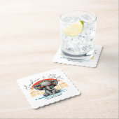 Dessous-de-verre En Papier Spring Sunshine and Ele-fun Retro Beach Getaway (En situation)