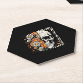 Dessous-de-verre En Papier Squelette de automne floral Boho Halloween (Incliné)