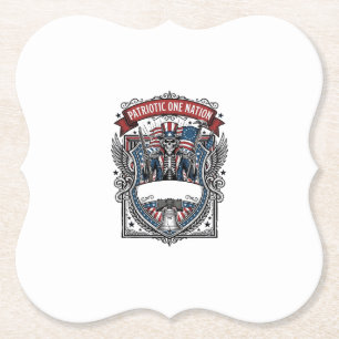 Dessous-de-verre En Papier Squelette oncle Sam patriotique Squelette patriote