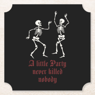 Dessous-de-verre En Papier Squelettes d'Halloween contemporains