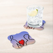 Dessous-de-verre En Papier Statue d'amour (En situation)