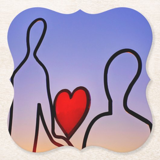 Dessous-de-verre En Papier Statue d'amour (Devant)