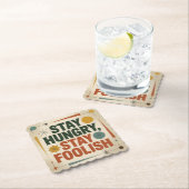 Dessous-de-verre En Papier Stay Hungry, Stay Foolish (En situation)