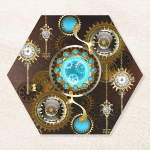 Dessous-de-verre En Papier Steampunk Rusty Background